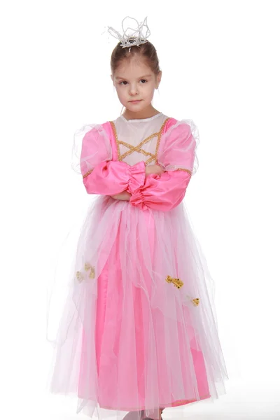 Kleine Prinzessin im rosa Kleid — Stockfoto