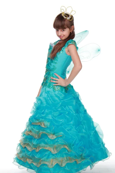 Model posiert im Prinzessinnen-Kostüm vor der Kamera — Stockfoto