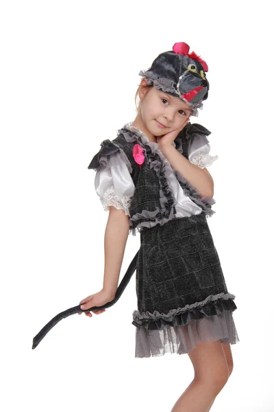 可爱的小女孩打扮成一只老鼠 — 图库照片