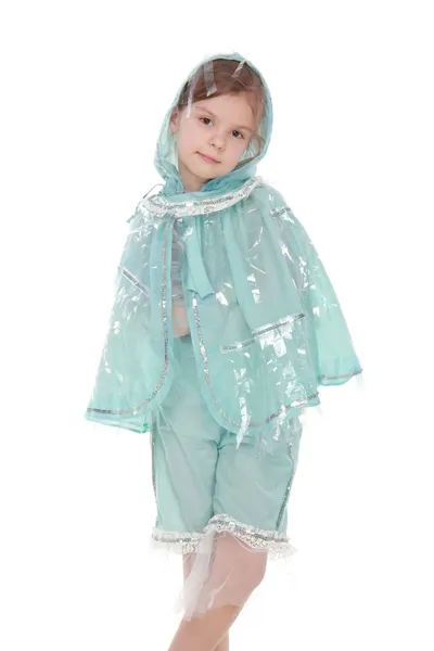 Charming little girl dressed in a gentle rain on the holiday — Stock Photo, Image