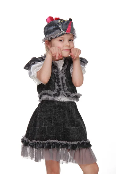 Niedliches kleines Mädchen als Maus verkleidet — Stockfoto
