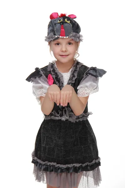 Roztomilá holčička, oblečený jako myš — Stock fotografie