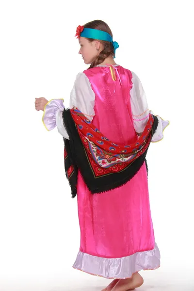 Девушка в традиционном русском костюме — стоковое фото