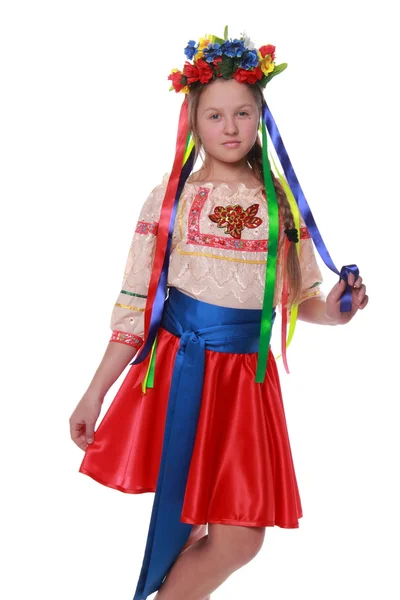 Girl in traditional ukrainian costume — Stock Photo, Image