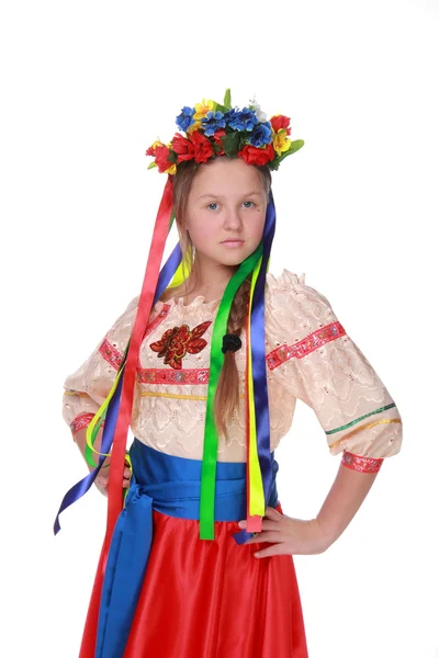 Girl in traditional ukrainian costume — Stock Photo, Image