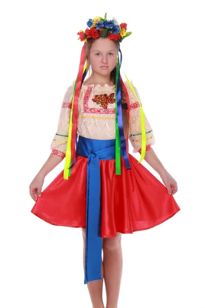 Girl in traditional ukrainian costume — Stock Photo, Image