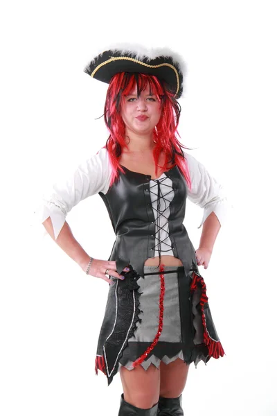 Mulher vestida de pirata — Fotografia de Stock