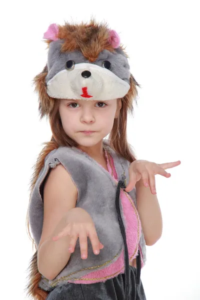 Charming little girl in a beautiful fancy dress — Stock Photo, Image