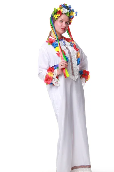 Young woman in the Ukrainian national costume — Stock Photo, Image