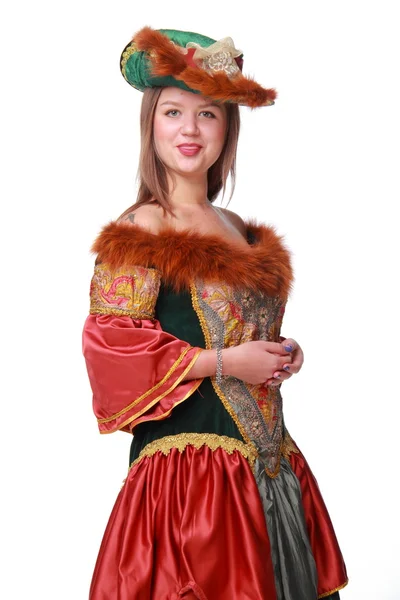 Eine nette junge Frau in einem Kleid aus dem 19. Jahrhundert — Stockfoto