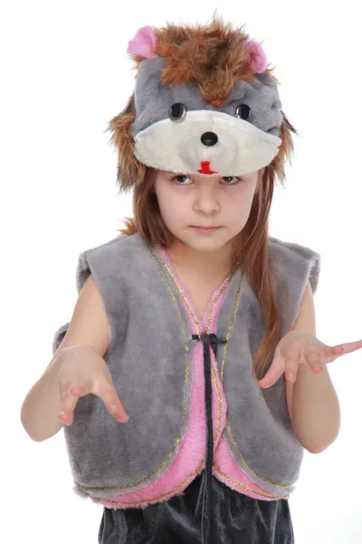 Charming little girl in a carnival costume — Stock Photo, Image