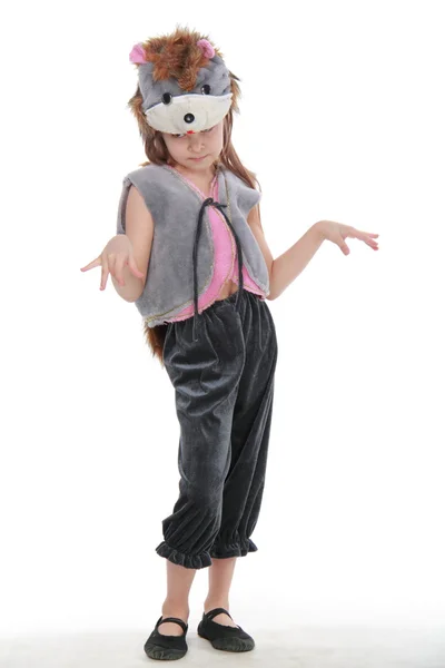 Charmant klein meisje in een kostuum van carnaval — Stockfoto