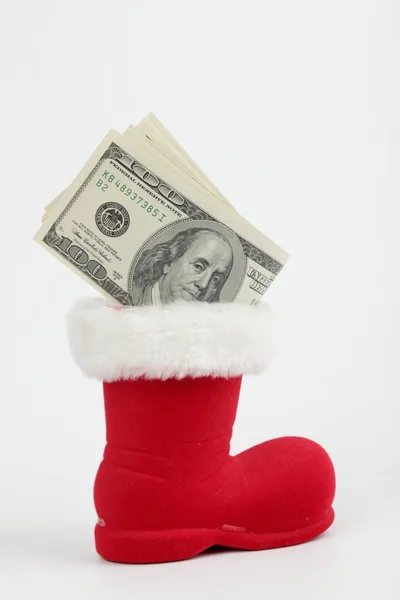 Massor av 100 dollar sedlar i en jul-start — Stockfoto