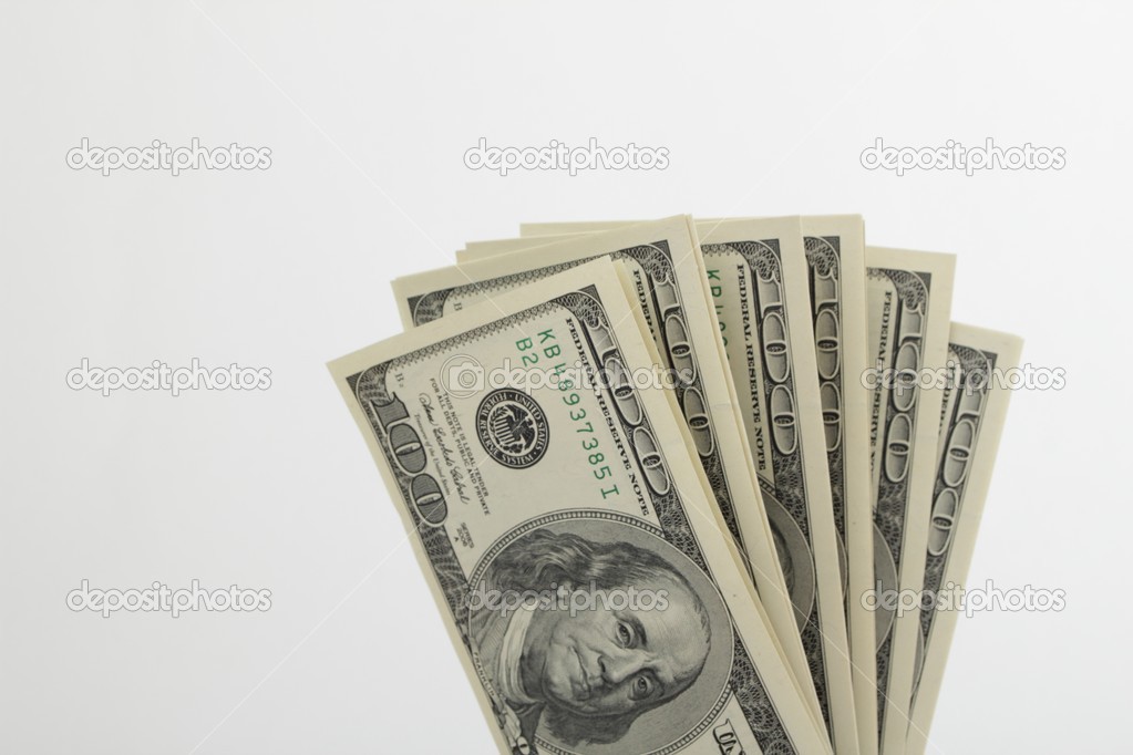 USA dollars on white background