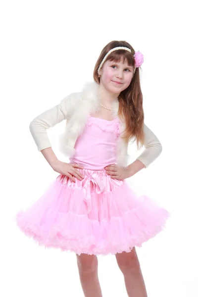 Mooi kind in een tutu poseren voor de camera — Stockfoto