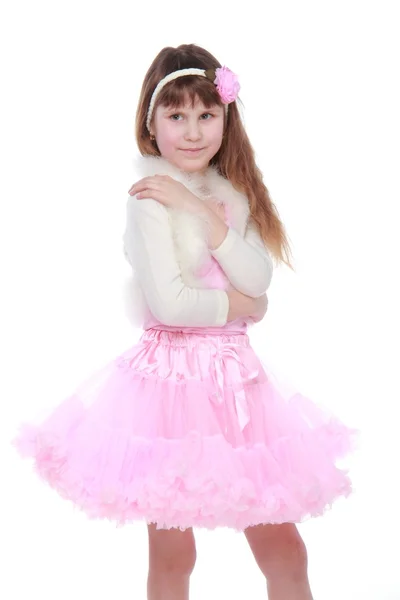 Beautiful child in a tutu posing for the camera — Stock Photo, Image