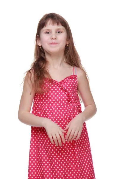 Retrato de una niña en vestido de verano —  Fotos de Stock