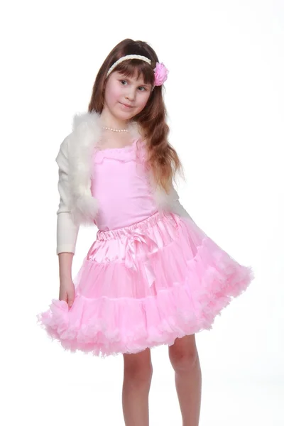 Beautiful child in a tutu posing for the camera — Stock Photo, Image