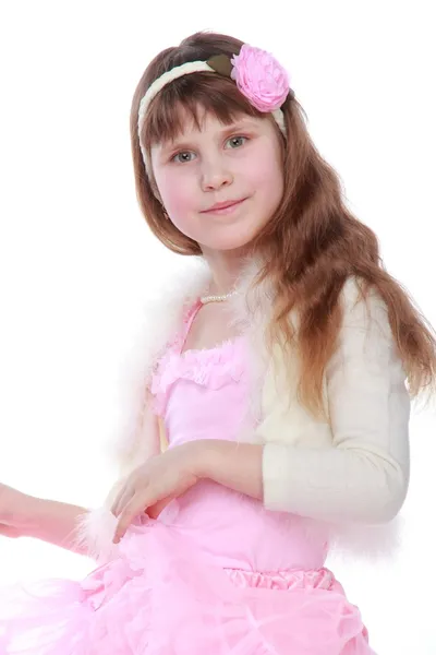 Beautiful child in a tutu posing for the camera — Stock Photo, Image