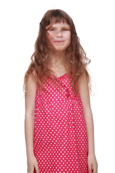 Portret van een klein meisje in zomerjurk — Stockfoto