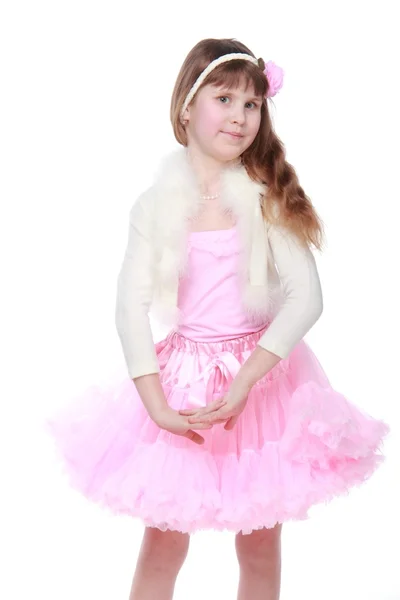 Mooi kind in een tutu poseren voor de camera — Stockfoto