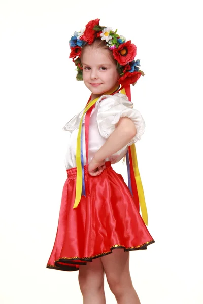 Little girl in a Ukrainian national costume — Stock Photo, Image