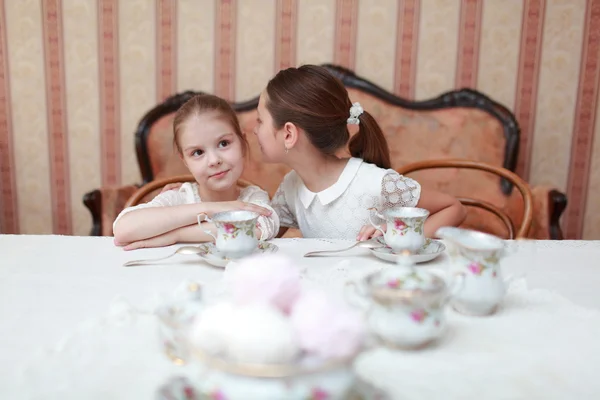 Beautiful little girls with tea — Stock Photo, Image