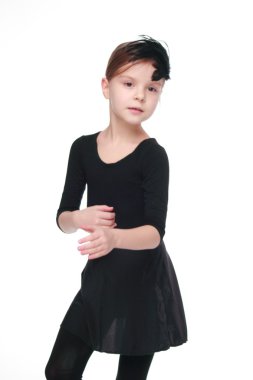 küçük balerin kız şıklık dansçı bir balerin kostüm gülümseyen