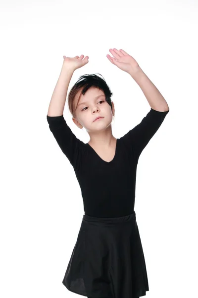 Eleganza bambina esprimere i suoi sentimenti sulla danza — Foto Stock