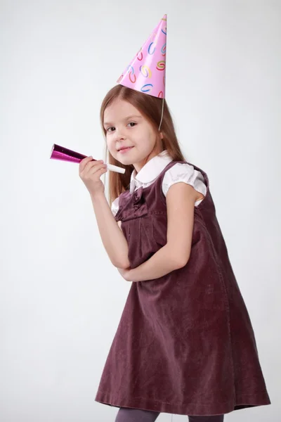 Ragazza abbastanza gioiosa sulla festa di festa — Foto Stock