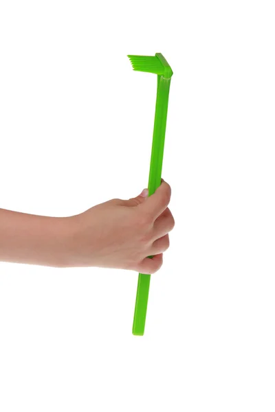 Toy green spade isolated on white background — Stock Photo, Image