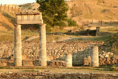 Antik kent pantikapaion gün batımında