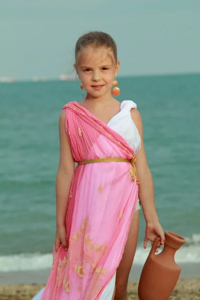 Young girl in a role of the Greek goddess of outdoors — Stock Photo, Image