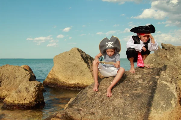 Verkleideter Pirat im Urlaub — Stockfoto