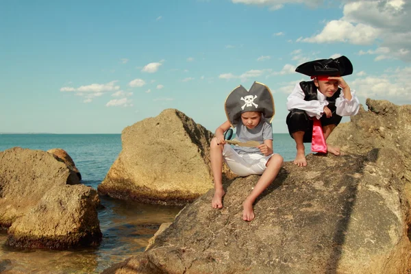 Fancy Dress Pirate on Holiday — Stock Photo, Image