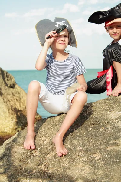 Fancy Dress Pirate on Holiday — Stock Photo, Image