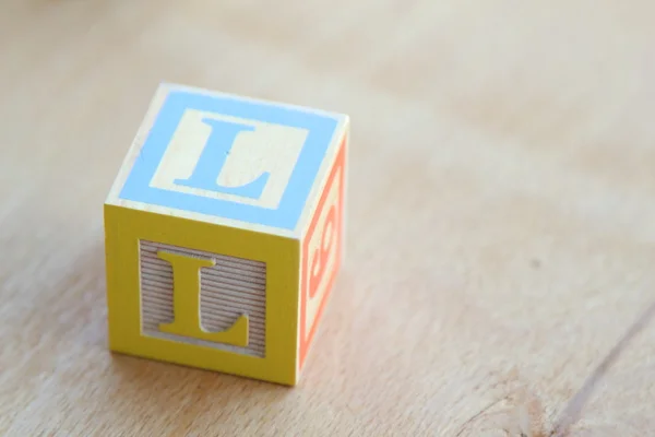 Letter L alphabet cubes font — Stock Photo, Image