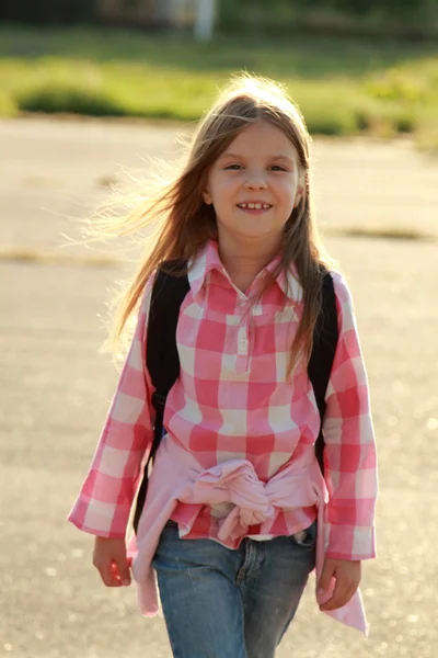 Cute smiling schoolgirl — Stock Photo, Image