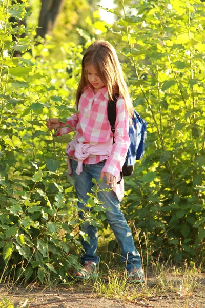 Entzückendes kleines Schulmädchen — Stockfoto