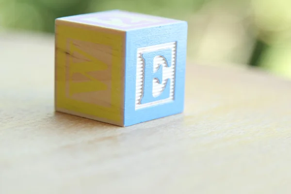 Letter e alphabet cubes font — Stock Photo, Image