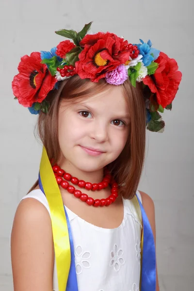 Little girl in the Ukrainian national costume — Stock Photo, Image