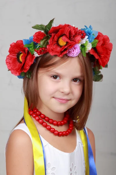 Little girl in the Ukrainian national costume — Stock Photo, Image