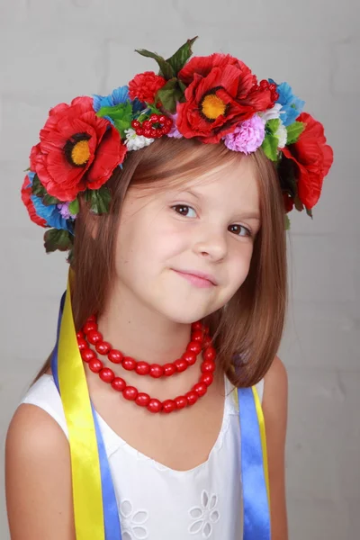 Little girl in the Ukrainian national costume — Stock Photo, Image