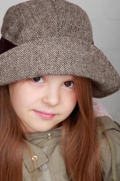 Beautiful happy and young stylish little girl — Stock Photo, Image