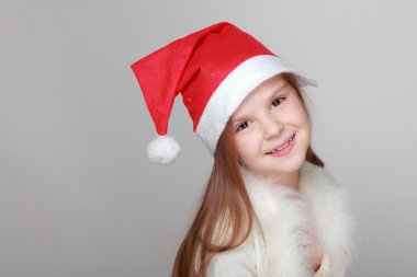 Noel Baba şapkası, küçük kız