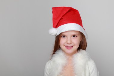 Noel Baba kırmızı şapkalı kız