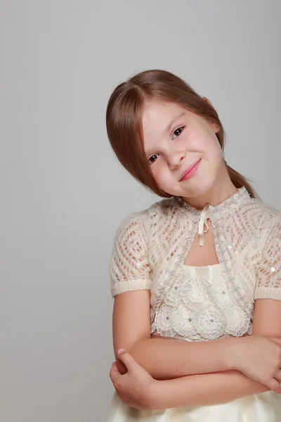 Cute little girl in dress — Stock Photo, Image