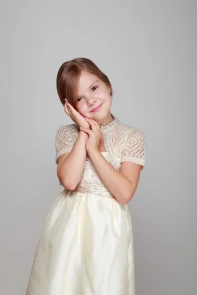 Cute little girl in dress — Stock Photo, Image