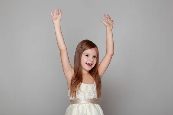 Linda niña en vestido — Foto de Stock