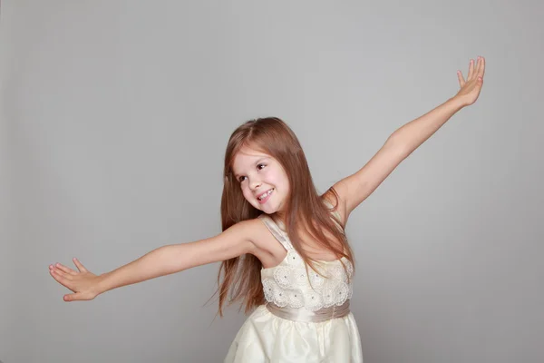 Cute little girl in dress — Stock Photo, Image